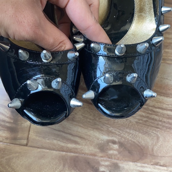 Y2K D&G Dolce & Gabbana Patent Leather Spiked Heels 40 - Picture 4 of 13
